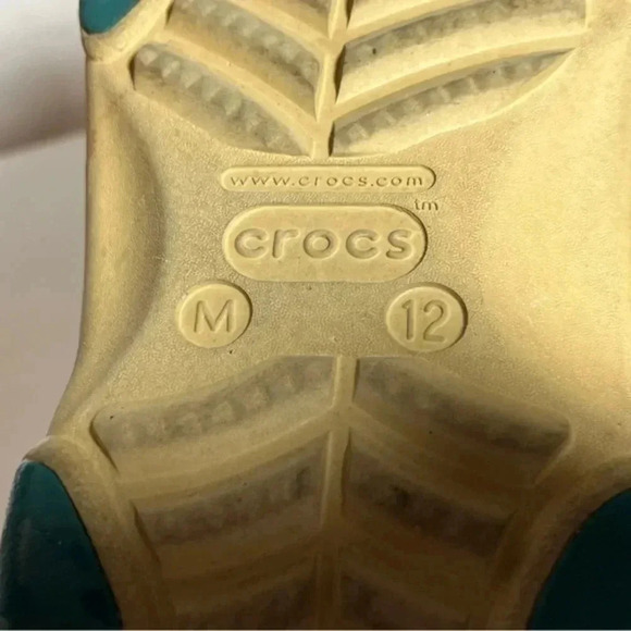 Men’s khaki crocs size 12 with green and orange accents​ - Picture 6 of 11